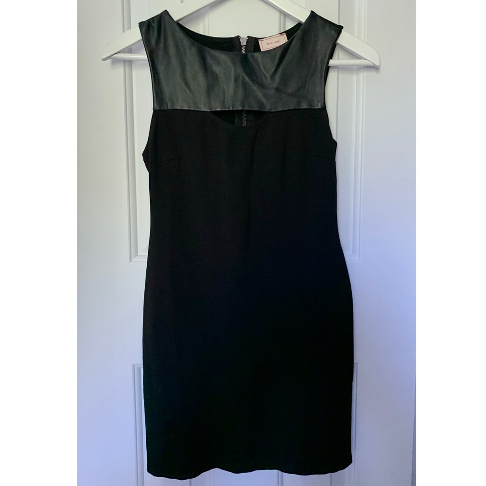 Black Love...Ady Bodycon with Leather Detail